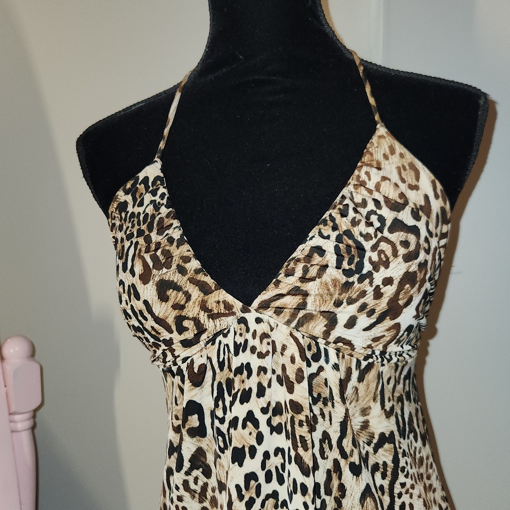 Y2k Forever 21 Leopard Print Halter Top ! - image 5